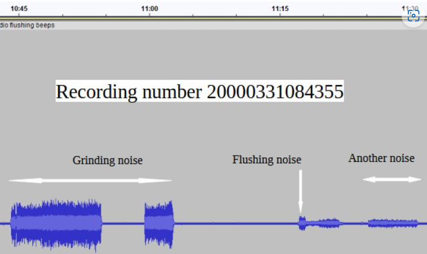 A picture showing the waveform of the machine noises